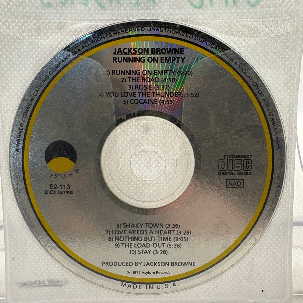 Jackson Browne Running On Empty CD Album E2-113 DICX 001402 Asylum Records USA